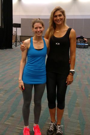 Just lookin' like a hot mess next to Gabby Reece...