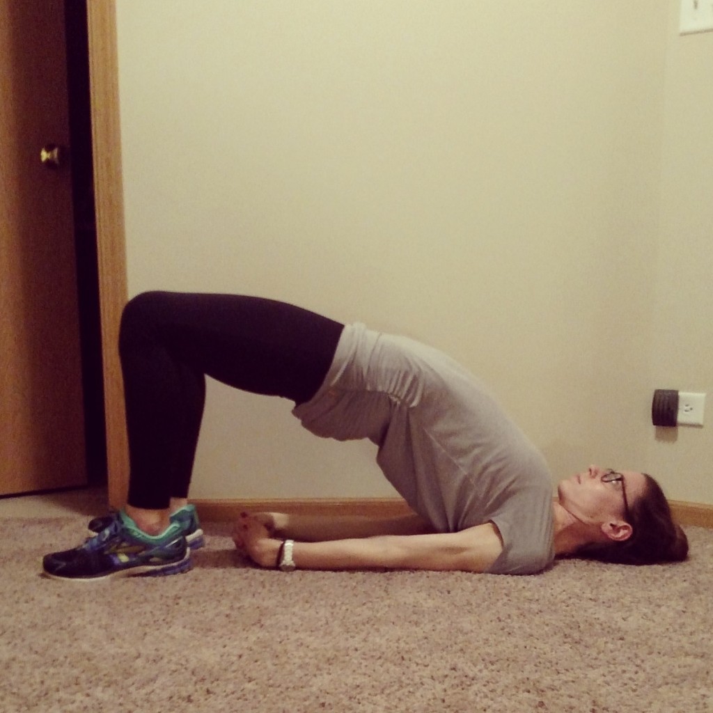 Yoga poses for stronger glutes: bridge pose